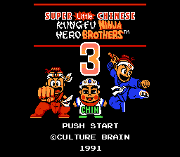 Super Little Chinese Kung-Fu Ninja Hero Brothers 3 Title Screen