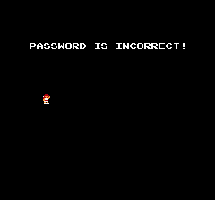 Bad Password Screen