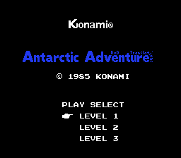 Antarctic Adventure Title Screen